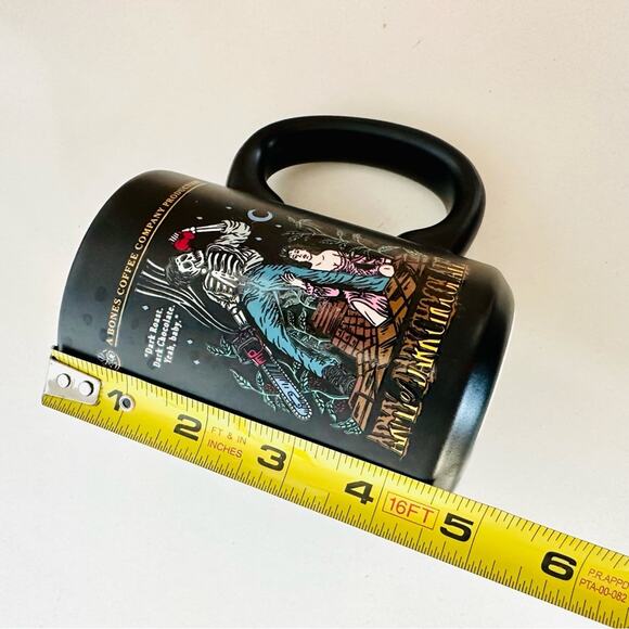 NEW BONES Matte Black Ceramic Skeleton Army of Hot Chocolate Oversized Large Mug - Picture 4 of 7
